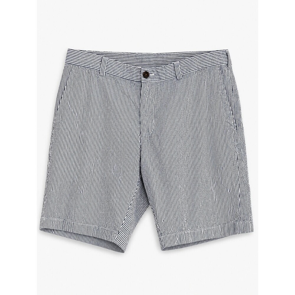 Brooks Brothers Seersucker Shorts Size 38 Blue White Striped 100% Cotton Preppy